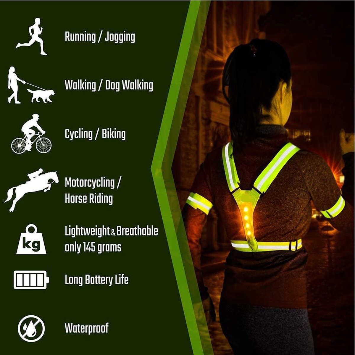 Hardloopvest met led verlichting