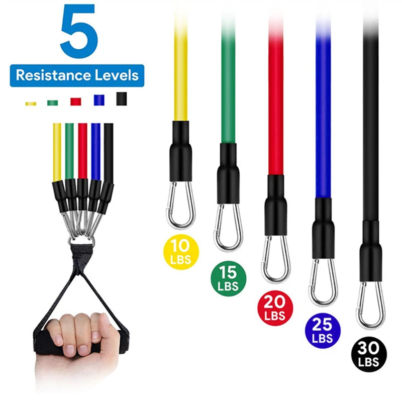 Weerstandsbanden Set - Resistance Tubes met Accessoires 11-Delig