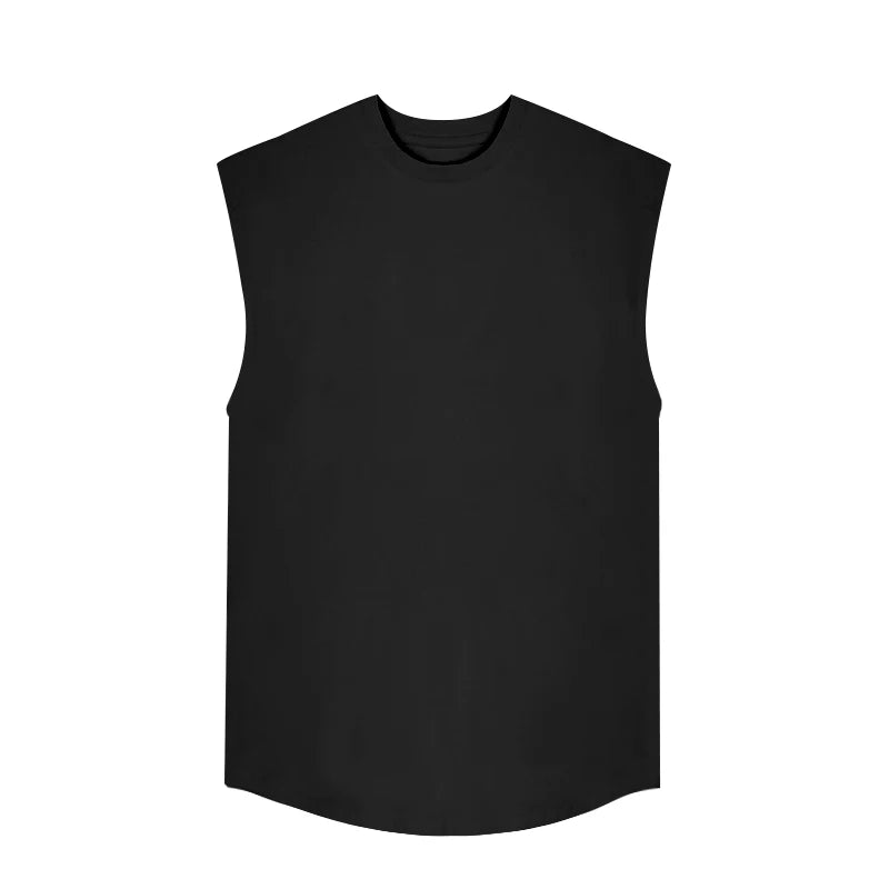 Heren basic mouwloos tanktop – ronde hals, vochtabsorberend en sneldrogend