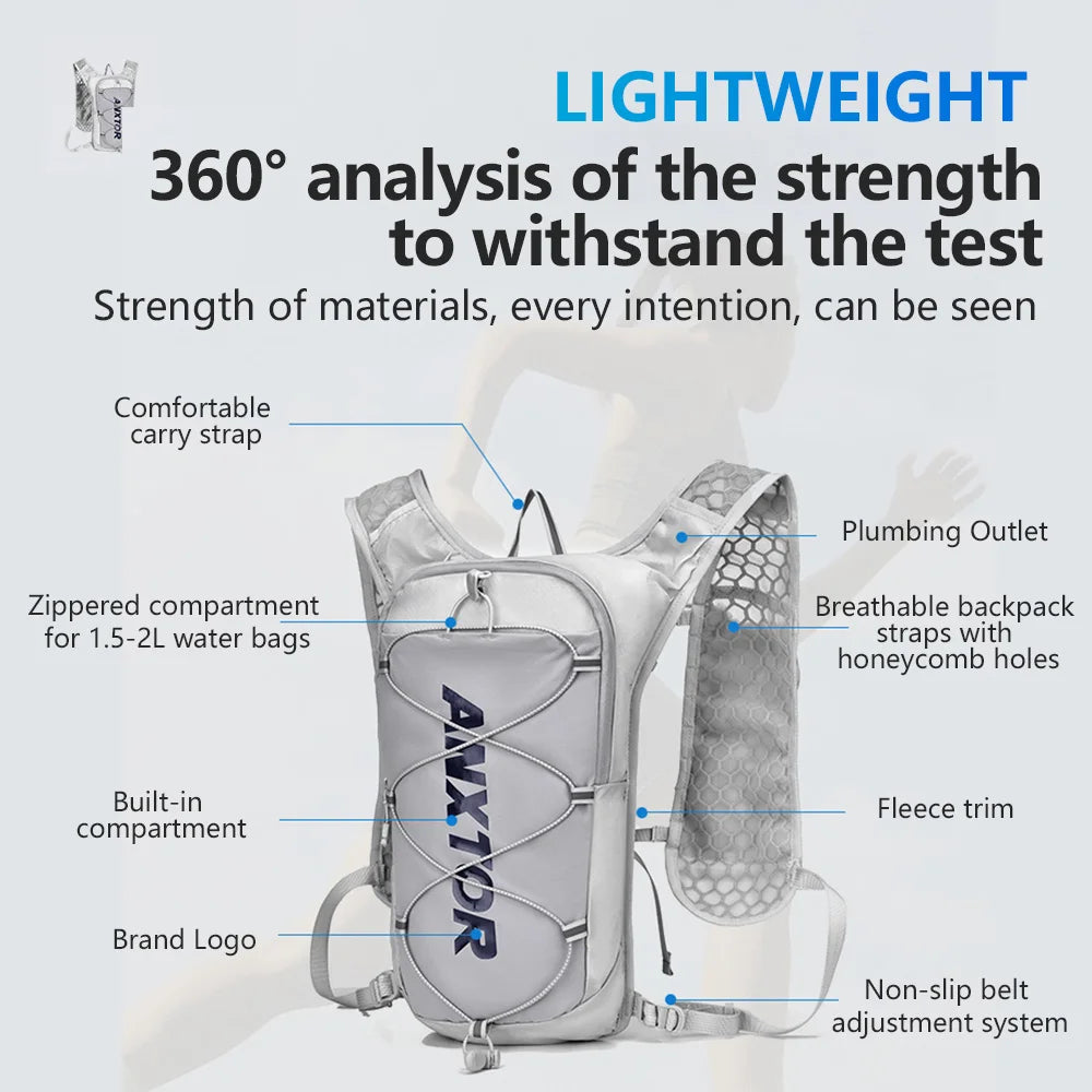 Trailrugzak 5 l met waterzak 1.5l & 2x 500 ml