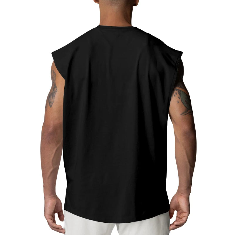 Heren basic mouwloos tanktop – ronde hals, vochtabsorberend en sneldrogend