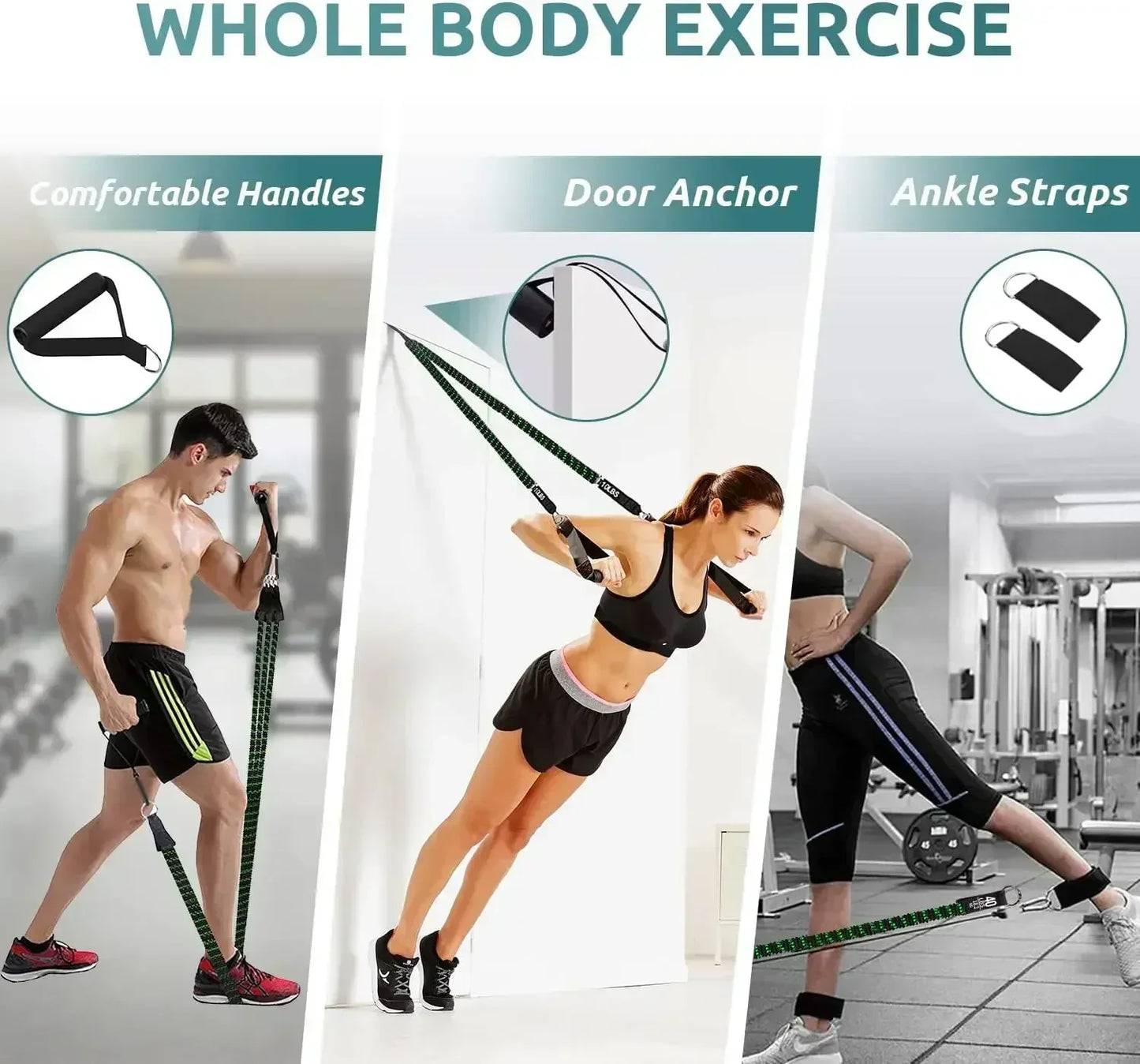 Weerstandsbanden set 5-delig Pilates Set - Resistance Tubes