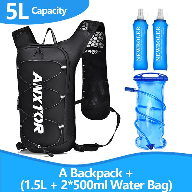 Trailrugzak 5 l met waterzak 1.5l & 2x 500 ml