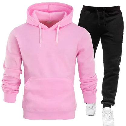 Basic trainingspakken voor heren – 2-delige set met hoodie en joggingbroek – ideaal voor fitness, sportscholen en casual sportkleding