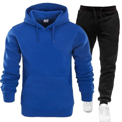 Basic trainingspakken voor heren – 2-delige set met hoodie en joggingbroek – ideaal voor fitness, sportscholen en casual sportkleding