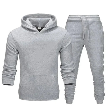 Basic trainingspakken voor heren – 2-delige set met hoodie en joggingbroek – ideaal voor fitness, sportscholen en casual sportkleding