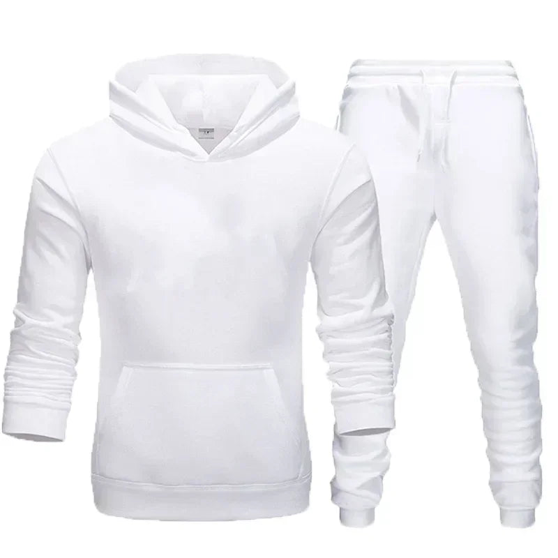 Basic trainingspakken voor heren – 2-delige set met hoodie en joggingbroek – ideaal voor fitness, sportscholen en casual sportkleding