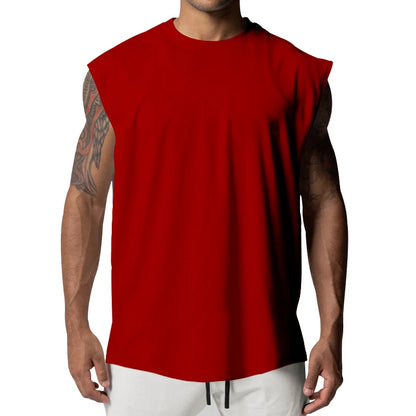 Heren basic mouwloos tanktop – ronde hals, vochtabsorberend en sneldrogend