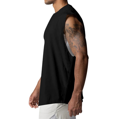 Heren basic mouwloos tanktop – ronde hals, vochtabsorberend en sneldrogend