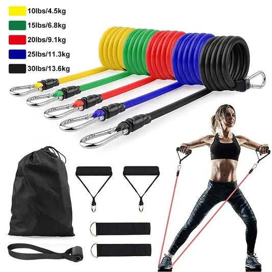 Weerstandsbanden Set - Resistance Tubes met Accessoires 11-Delig