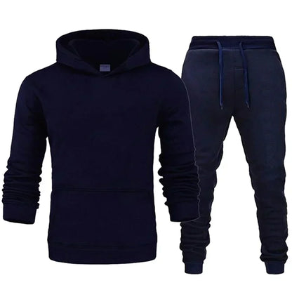 Basic trainingspakken voor heren – 2-delige set met hoodie en joggingbroek – ideaal voor fitness, sportscholen en casual sportkleding