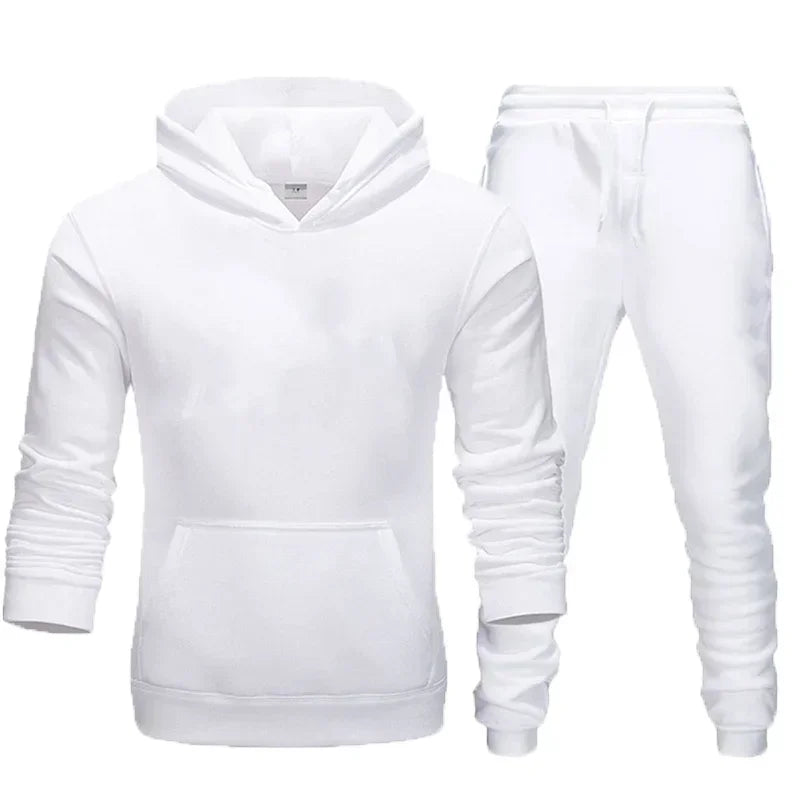 Basic trainingspakken voor heren – 2-delige set met hoodie en joggingbroek – ideaal voor fitness, sportscholen en casual sportkleding