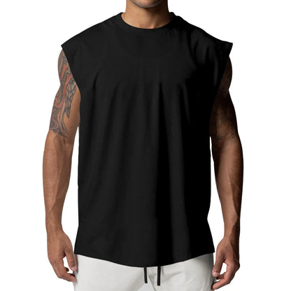 Heren basic mouwloos tanktop – ronde hals, vochtabsorberend en sneldrogend