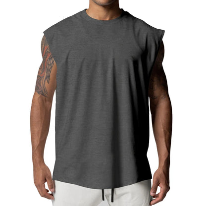 Heren basic mouwloos tanktop – ronde hals, vochtabsorberend en sneldrogend